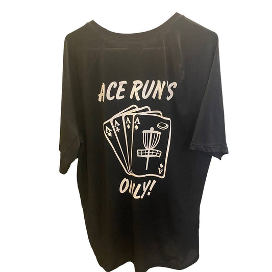 ACE RUNS ONLY Disc Golf Shirt Jersey Black XL Outdoor Active Discgolf Dri Fit