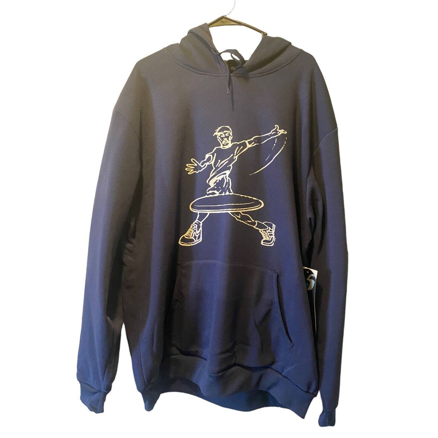 Disc Golf Men's 2XL DISC THROWER Pullover Hoodie Sweatshirt Navy