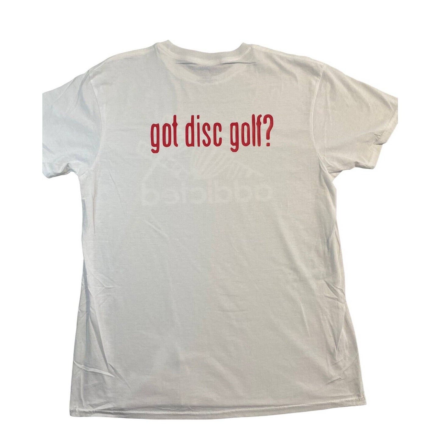 Disc Golf Shirt ADDICTED Basket Red Logo L Graphic T-Shirt Gildan White