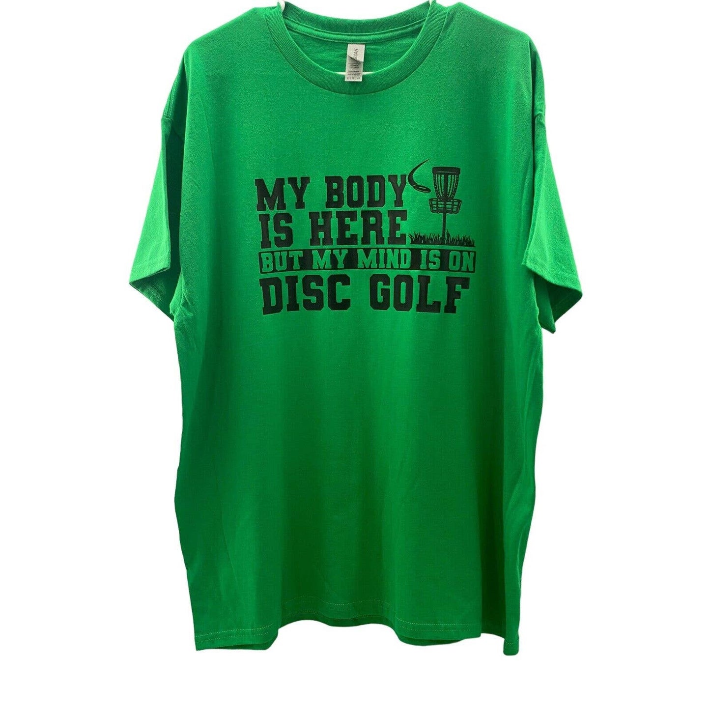 Disc Golf My Mind On DISC GOLF Shirt Custom Vinyl Logo XL T-Shirt Green