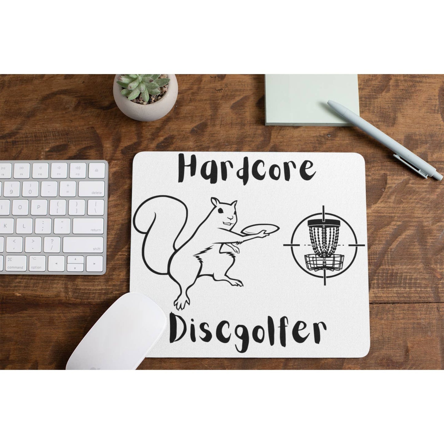 Disc Golf HARDCORE SQUIRREL Mouse Pad Golf Basket Gaming Desk Mat Custom Gift