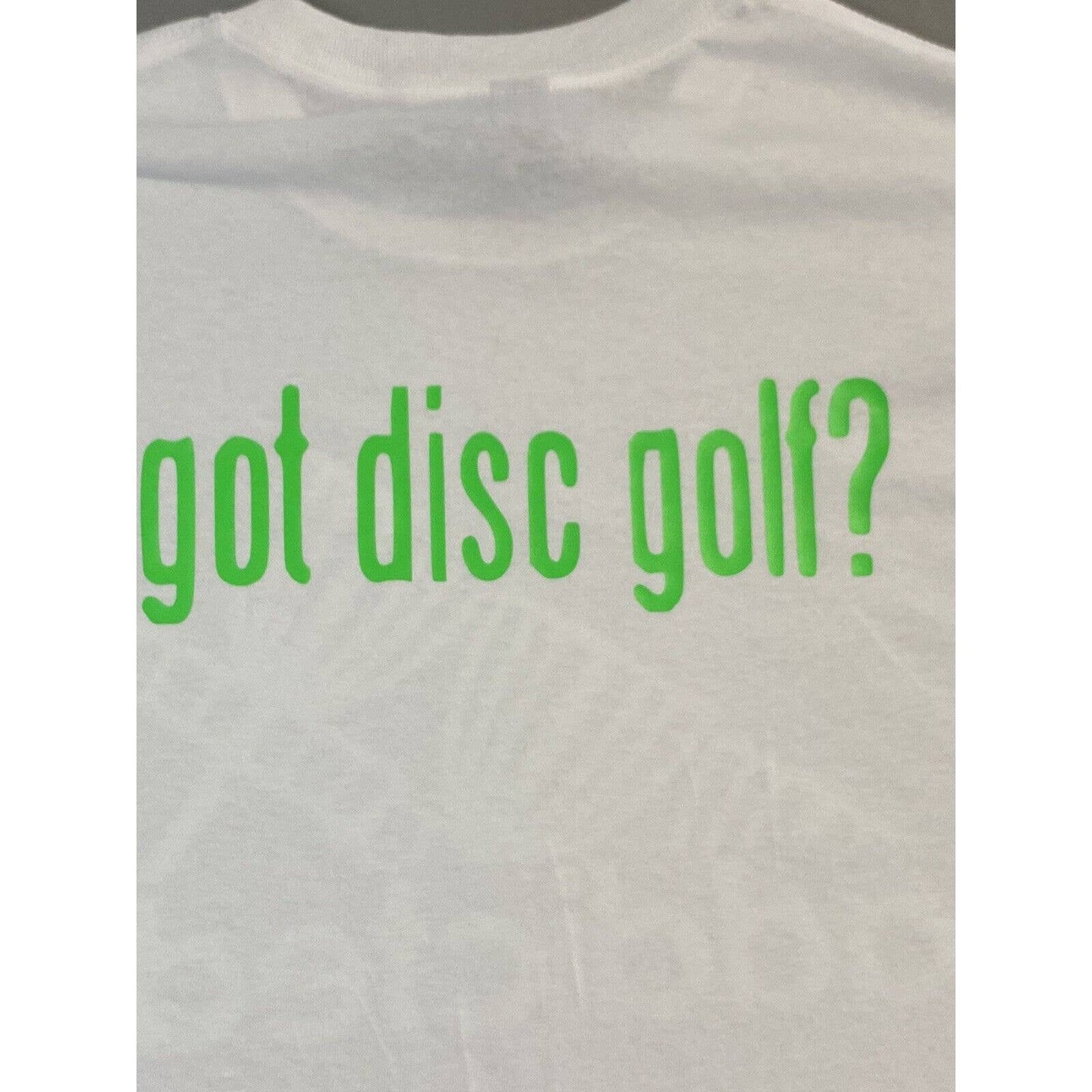 Disc Golf Shirt ADDICTED Baskets GREEN Logo XL Graphic T-Shirt Gildan White