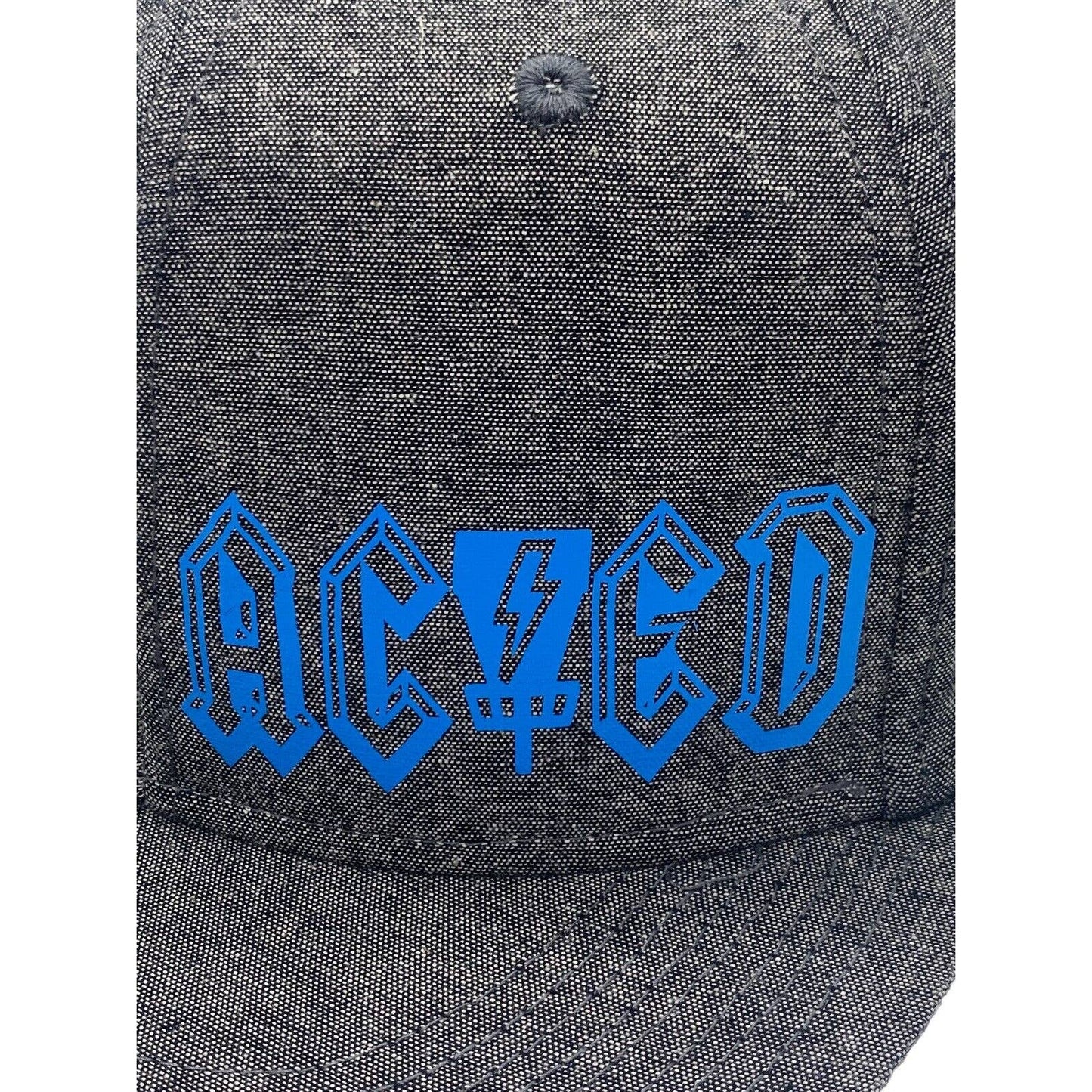 Disc Golf ACDC ACED Hat Cap Adjustable Snap Back DISC GOLF Vinyl Logo Grey