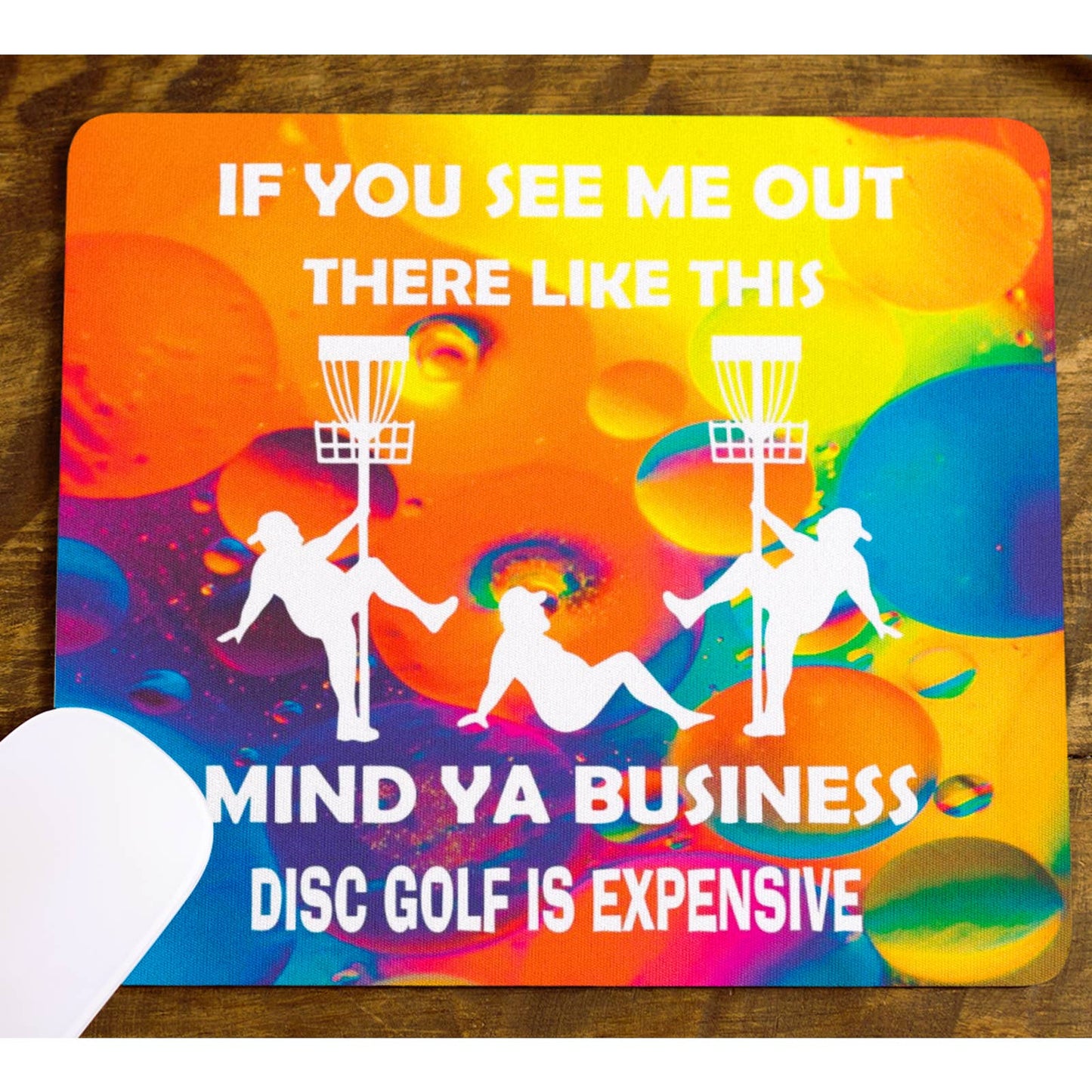 Disc Golf Funny Stripper Man PSYCHADELIC Mousepad Mouse Pad Computer Golf Gift