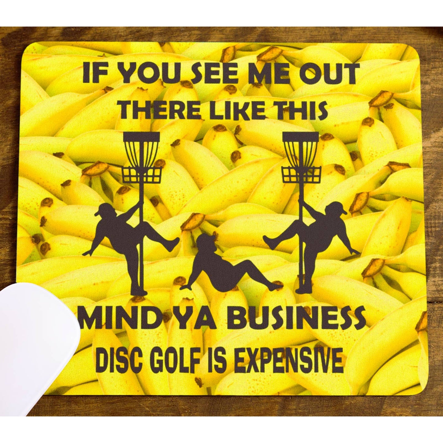 Disc Golf Funny Stripper Man BANANAS Mousepad Mouse Pad Computer Golf Gift