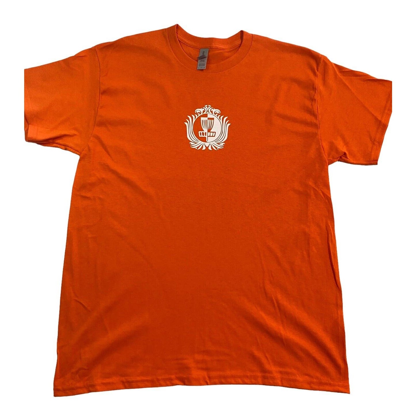 Disc Golf Shirt Disc GOLF LIFE Logo L Graphic T-Shirt Gildan ORANGE