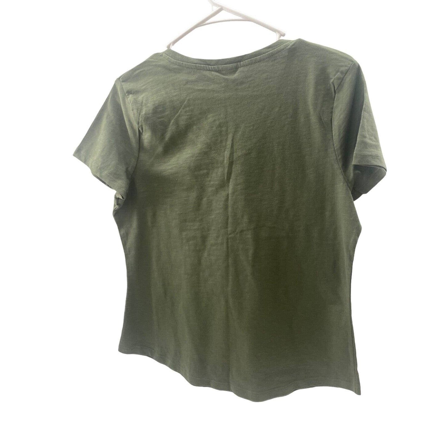 Disc Golf WOMENS V-Neck Shirt Disc Golf Girl Olive Size 10