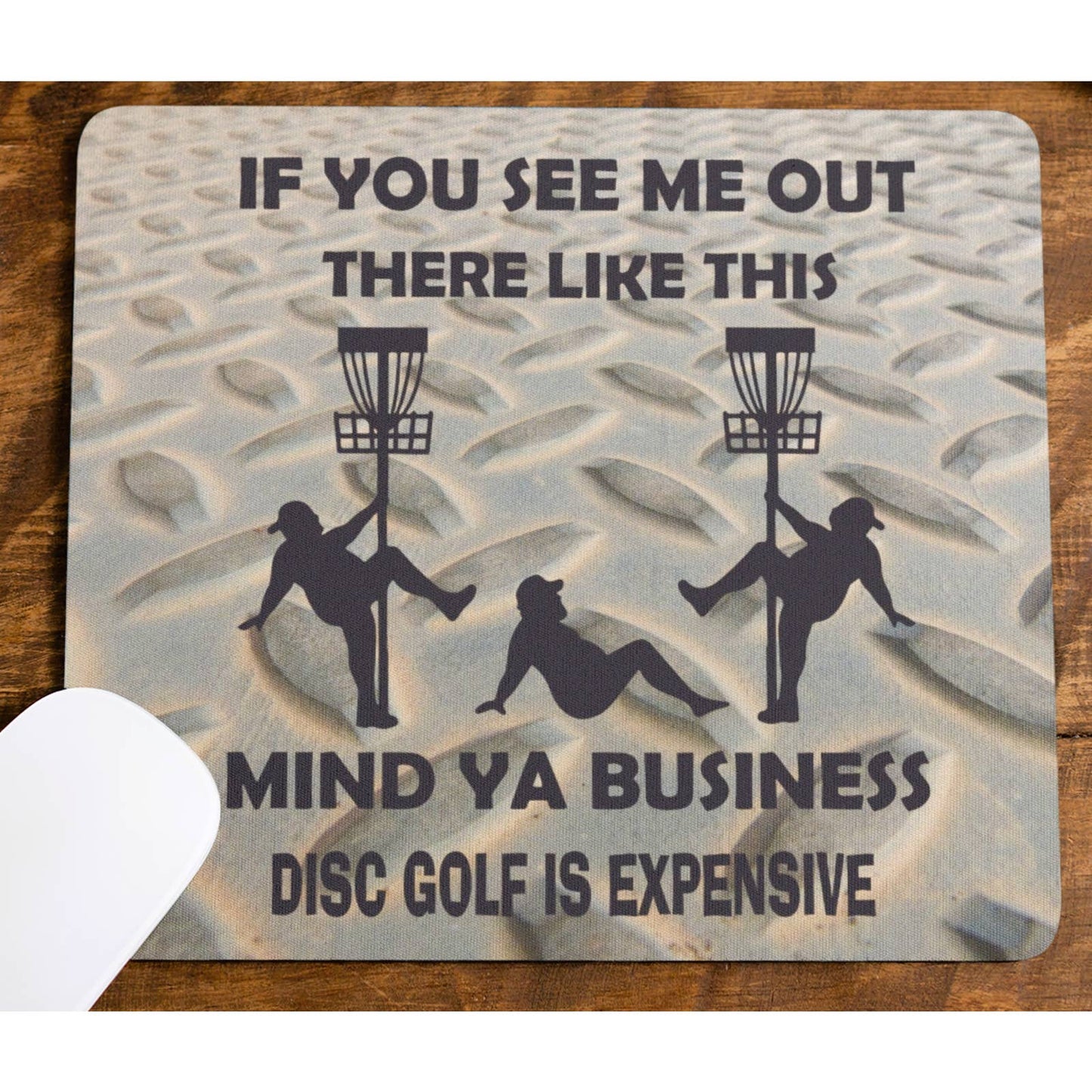 Disc Golf Funny Stripper Man TRUCKER Mousepad Mouse Pad Computer Golf Gift