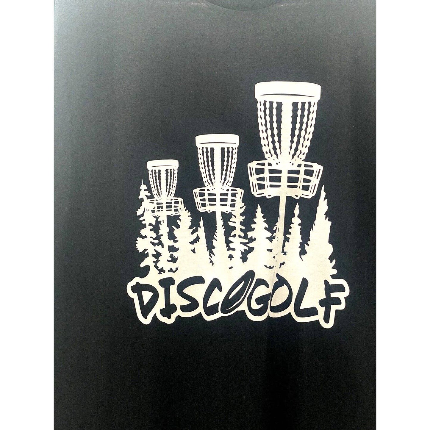 Disc Golf Shirt Trees BASKETS XL Graphic T-Shirt Gildan BLACK