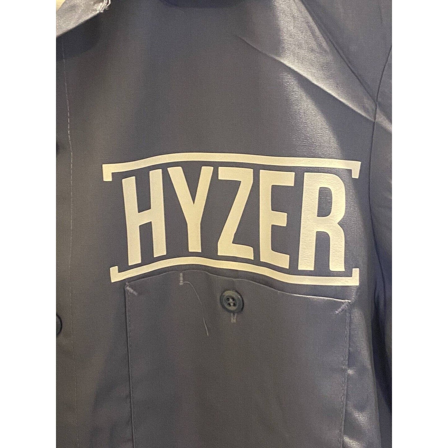 DISC GOLF HYZER Aces Shirt Work Mechanic Bowling Button Down Mens S Blue