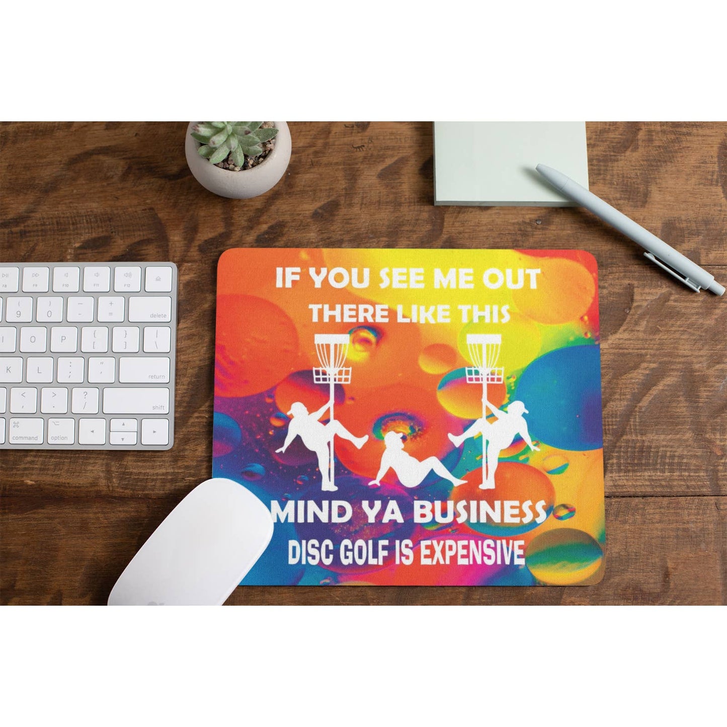 Disc Golf Funny Stripper Man PSYCHADELIC Mousepad Mouse Pad Computer Golf Gift