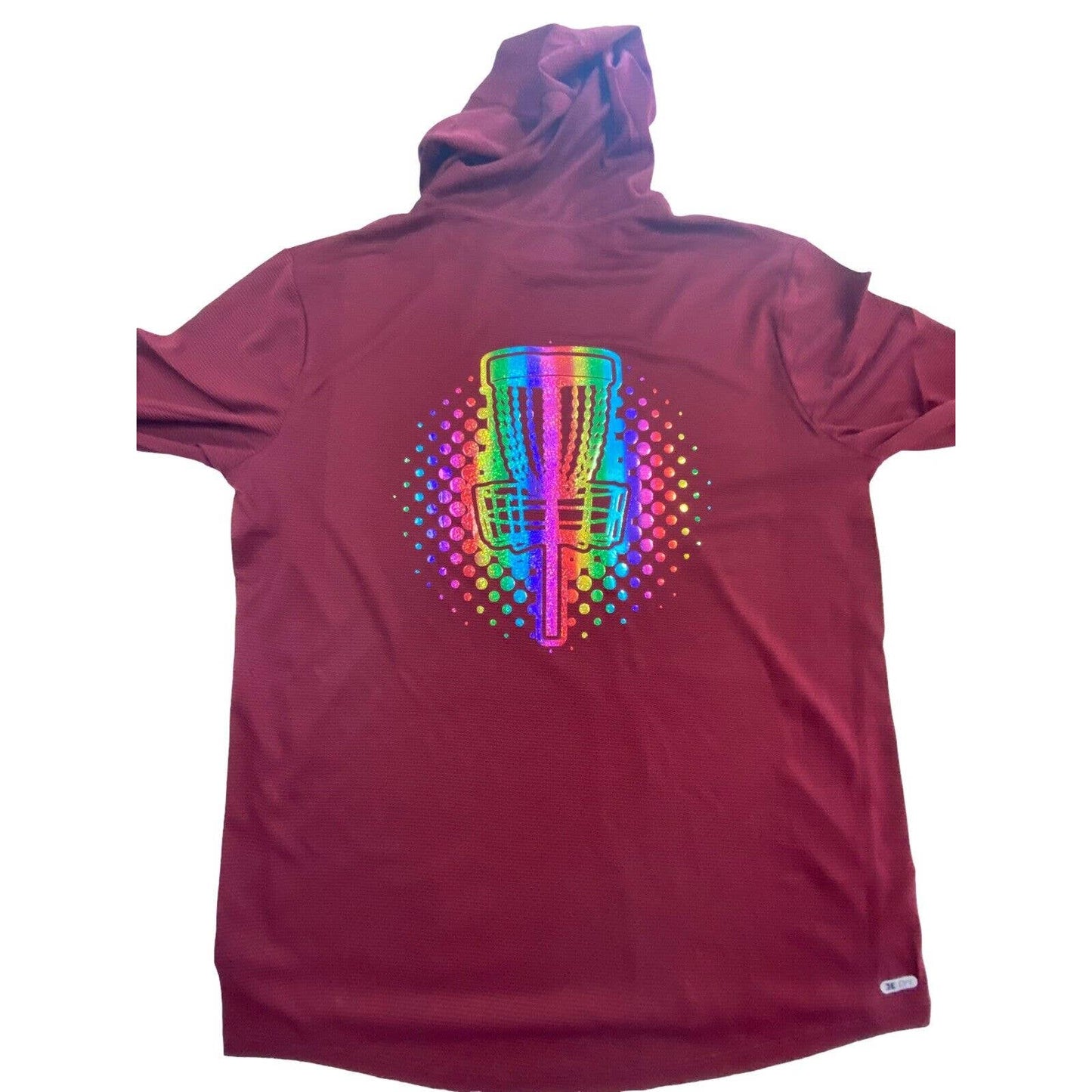 Disc Golf L/S Hooded Shirt L Holographic Logo Jersey Outdoor Active Discgolf